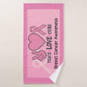 Borstkanker Bewustmaking Vredesliefhebber Roze Badhanddoek (Badhanddoek)
