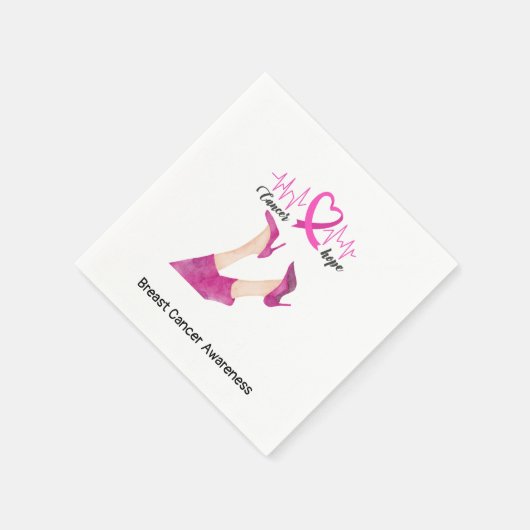 Borstkanker Bewustmaking Vredesliefhebber Roze Servet (Hoek)