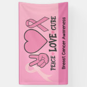 Borstkanker Bewustmaking Vredesliefhebber Roze Spandoek (Verticaal)