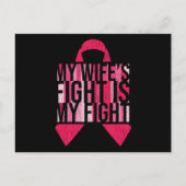 Borstkanker Bewustmaking vrouw en man die bij bors Briefkaart (Voorkant)