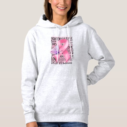 Borstkanker Bewustmaking Vrouwen Hoodie (Voorkant)