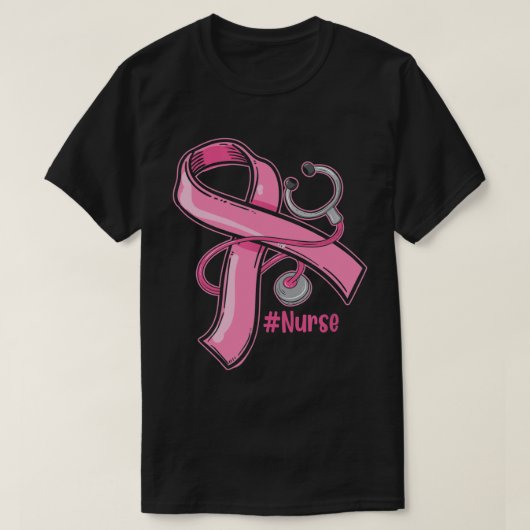 Borstkanker Bewustmaking Zurse Stethoscoop Roze Ri T-shirt (Design voorkant)
