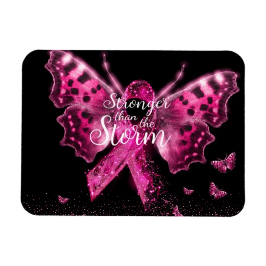 Borstkanker - Bewustmakings Butterfly Quote Magneet (Horizontaal)
