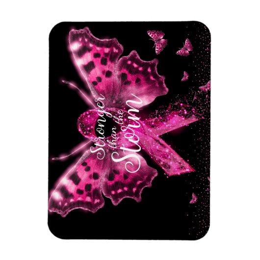 Borstkanker - Bewustmakings Butterfly Quote Magneet (Verticaal)