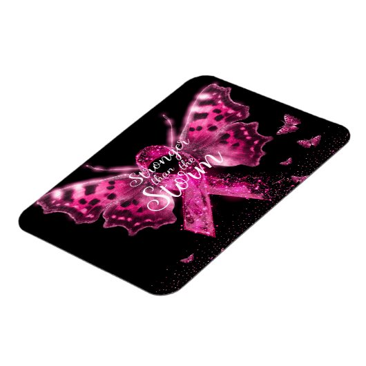 Borstkanker - Bewustmakings Butterfly Quote Magneet (Linkerzijde)