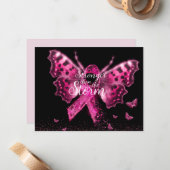 Borstkanker - Bewustmakings Butterfly Quote Notitiekaartje (Voorkant / Achterkant in situ)