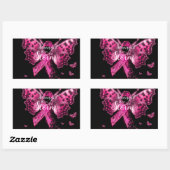 Borstkanker - Bewustmakings Butterfly Quote Rechthoekige Sticker (Vel)