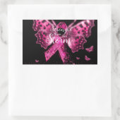Borstkanker - Bewustmakings Butterfly Quote Rechthoekige Sticker (Tas)