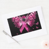 Borstkanker - Bewustmakings Butterfly Quote Rechthoekige Sticker (Envelop)