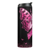 Borstkanker - Bewustmakings Butterfly Quote Thermosbeker (Gedraaid links)