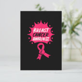 Borstkanker Bewustmakingsboxing Glove roze lint W Bedankkaart (Staand voorkant)