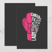 Borstkanker Bewustmakingsboxing Glove T-shirt Kaart (Voorkant / Achterkant)