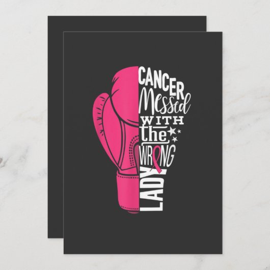 Borstkanker Bewustmakingsboxing Glove T-shirt Kaart (Voorkant / Achterkant)
