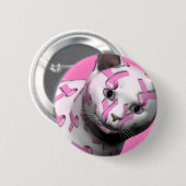 Borstkanker Bewustmakingskat Ronde Button 5,7 Cm (Voorkant /achterkant)