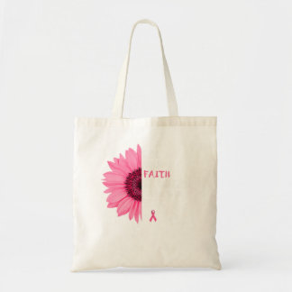 Borstkanker Bewustmakingsmaand Bloemroze lint W Tote Bag