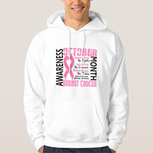 Borstkanker Bewustmakingsmaand Hart 1.5 Hoodie (Voorkant)