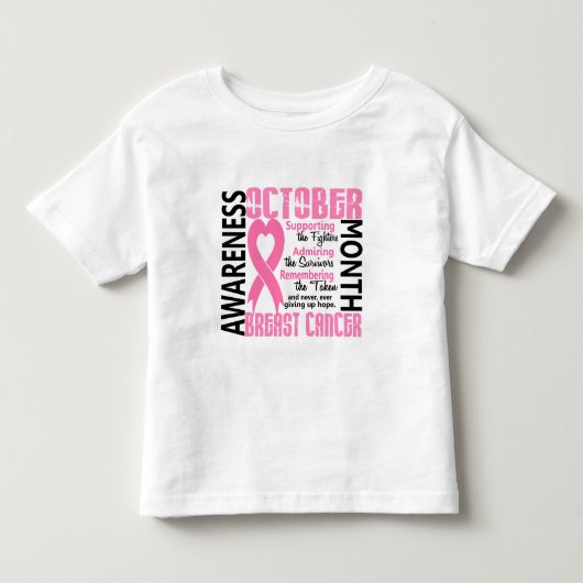 Borstkanker Bewustmakingsmaand Hart 1.5 Kinder Shirts (Voorkant)