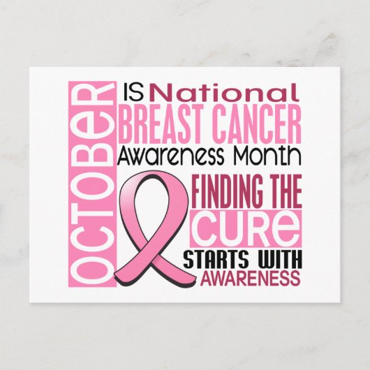 Borstkanker Bewustmakingsmaand Lint I2 1,5 Briefkaart (Voorkant)