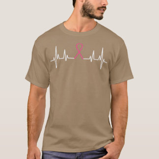 Borstkanker Bewustmakingsmaand Roze lint Heartbea T-shirt
