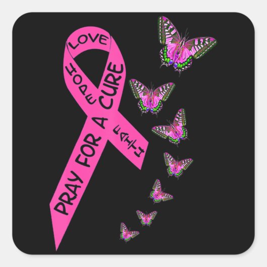 Borstkanker - Bewustmakingsmaand Vrouwen Religie,  Vierkante Sticker (Voorkant)
