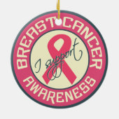 Borstkanker Bewustmakingsornament Keramisch Ornament (Achterkant)