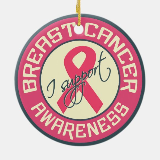 Borstkanker Bewustmakingsornament Keramisch Ornament (Achterkant)
