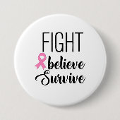 Borstkanker Bewustmakingspijn Ronde Button 7,6 Cm (Voorkant)
