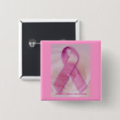 Borstkanker Bewustmakingspijn Vierkante Button 5,1 Cm (Voorkant /achterkant)