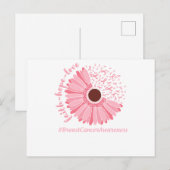 Borstkanker Bewustmakingsroze Bloem Aankondigingskaart (Voorkant / Achterkant)
