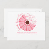 Borstkanker Bewustmakingsroze Bloem Uitnodiging Briefkaart (Voorkant / Achterkant)