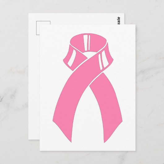 Borstkanker Bewustmakingsroze lint Briefkaart (Voorkant / Achterkant)