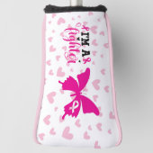 Borstkanker bewustmakingsroze lint golfheadcover (Draai 90)