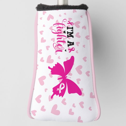 Borstkanker bewustmakingsroze lint golfheadcover (Draai 90)