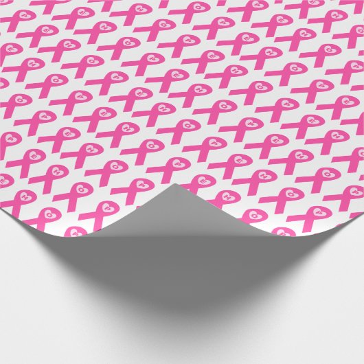 Borstkanker Bewustmakingsroze lint HOPE-ontwerp. Cadeaupapier (Hoek)