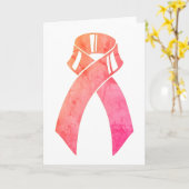 Borstkanker Bewustmakingsroze lint Kaart (Gele Bloem)