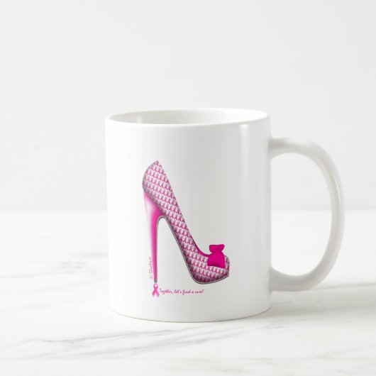 Borstkanker - Bewustmakingsroze lint Koffiemok (Rechts)