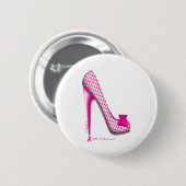 Borstkanker - Bewustmakingsroze lint Ronde Button 5,7 Cm (Voorkant /achterkant)