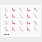 Borstkanker - Bewustmakingsroze lint Ronde Sticker (Vel)