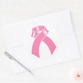 Borstkanker Bewustmakingsroze lint Ronde Sticker (Envelop)