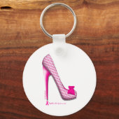 Borstkanker - Bewustmakingsroze lint Sleutelhanger (Voorkant)