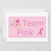 Borstkanker Bewustmakingsroze lintnodigt uit Kaart (Voorkant)