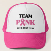 Borstkanker Bewustmakingsroze lintteam Trucker Pet (Voorkant)