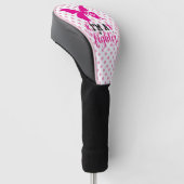 Borstkanker bewustmakingsroze lintthema golfheadcover (Schuin)