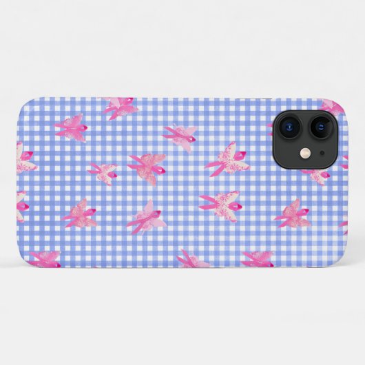 Borstkanker Bewustmakingsroze lintvlinder Case-Mate iPhone Case (Achterkant (horizontaal))