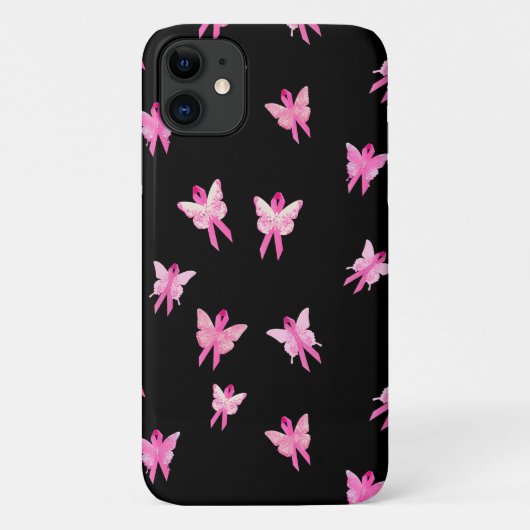 Borstkanker Bewustmakingsroze lintvlinder Case-Mate iPhone Case (Achterkant)