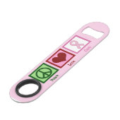Borstkanker Bewustmakingsroze Speed Flessenopener (Voorkant Gekanteld)