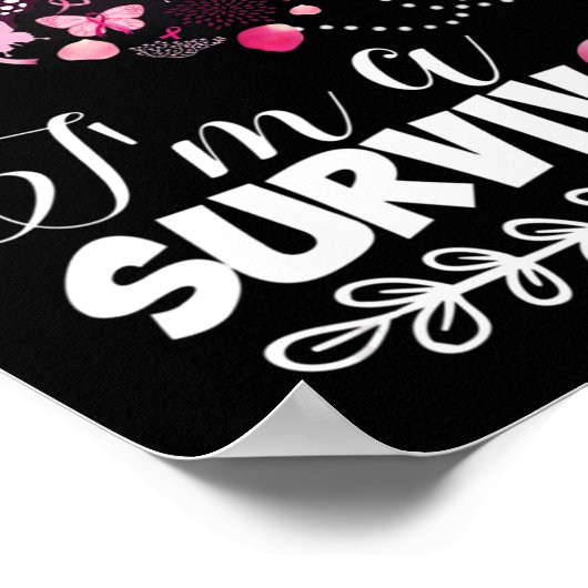 Borstkanker Bewustmakingsroze vlinderhart Ik ben e Poster (Hoek)