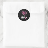 Borstkanker Bewustmakingsroze vlinderhart Ik ben e Ronde Sticker (Tas)