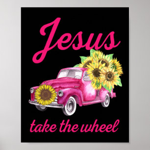 Borstkanker Bewustmakingstruck Jezus neemt het stu Poster