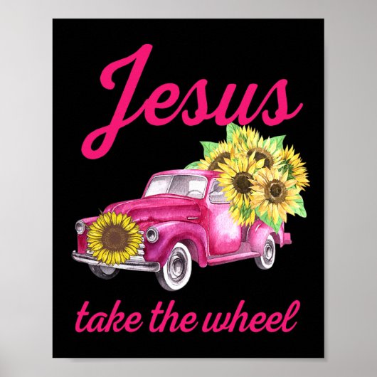 Borstkanker Bewustmakingstruck Jezus neemt het stu Poster (Voorkant)